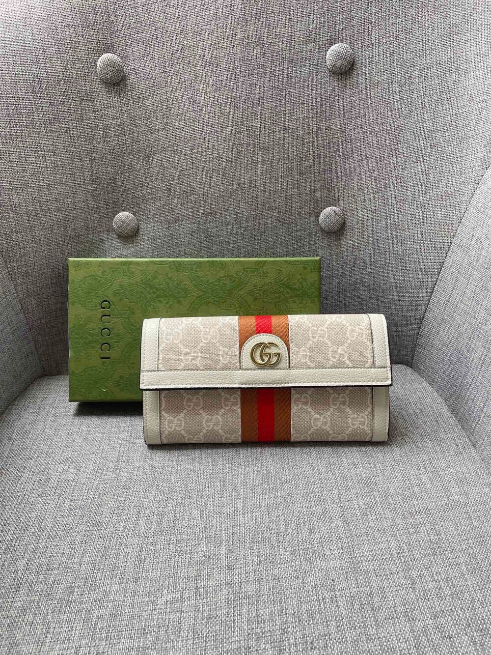 Gucci Ophidia GG Canvas Long Flap Wallet